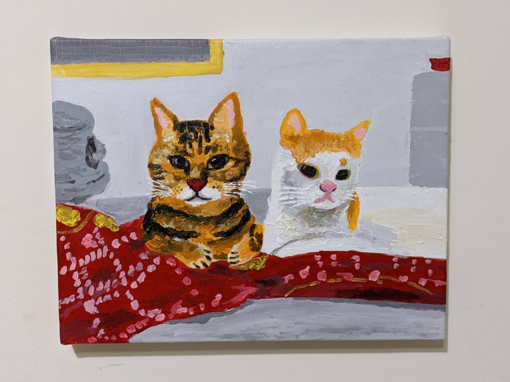 The Cats On The Bed – Painting #3
